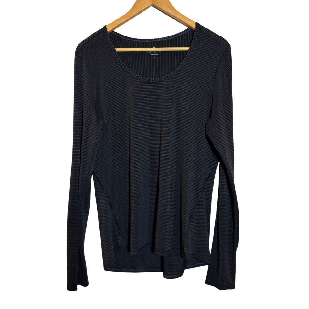 Athleta Momentum Lightweight Semi-Sheer Long Sleeve Top Black Size L Athleisure